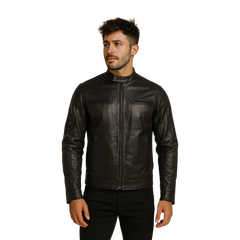Men’s Leather Motorcycle Jacket Z/O Lining – Premium Cowhide with CE Armor
