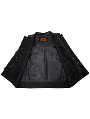 Interior of Motorcycle Vest with Concealed Gun Pockets and Zip Closure