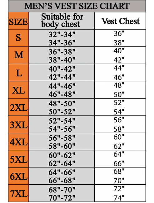 Measurement guide for sizing the concealed carry leather vest for men
