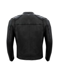 Rear view of men's CE-approved motorcycle jacket