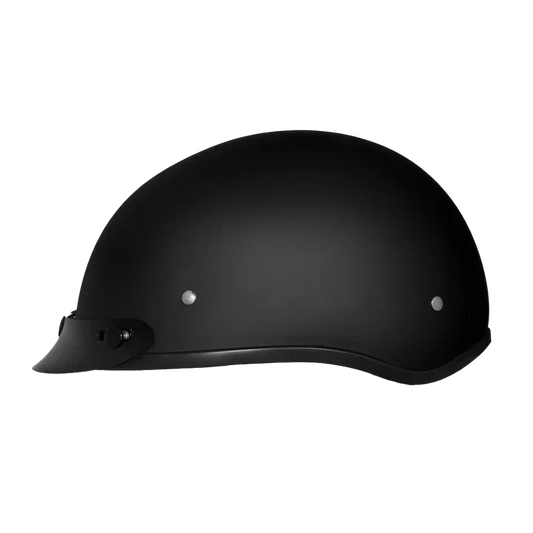 Daytona Skull Cap Half Shell Motorcycle Helmet - Dull Black