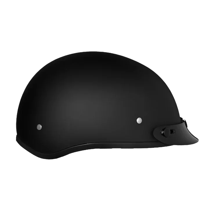 Daytona Skull Cap Half Shell Motorcycle Helmet - Dull Black