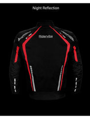 Men's Nylon and Mesh Motorcycle Red Jacket