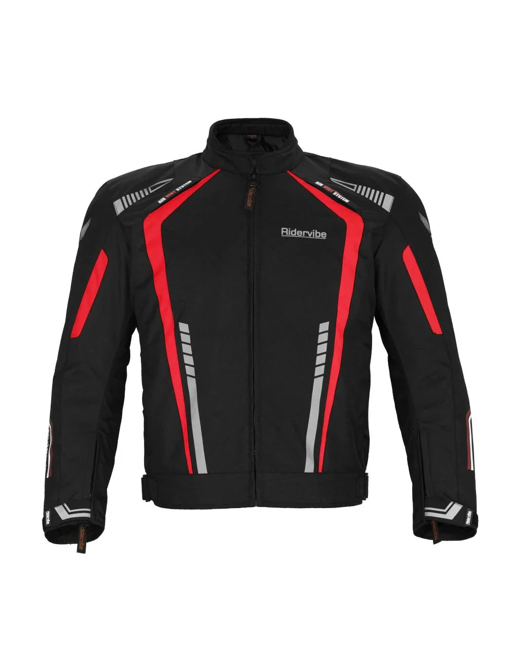 Men's Red Motorcycle Jacket with CE Armor – Front
