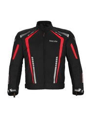 Men's Red Motorcycle Jacket with CE Armor – Front