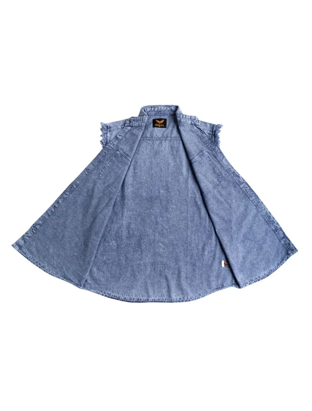 Men's sleeveless denim shirt in a standout Sky Blue hue! This isn't just a shirt; it's a statement of freedom and rugged individuality, perfectly designed for the open road and beyond.