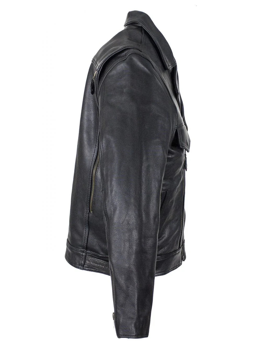 Side profile of Men's Racer Motorcycle Jacket