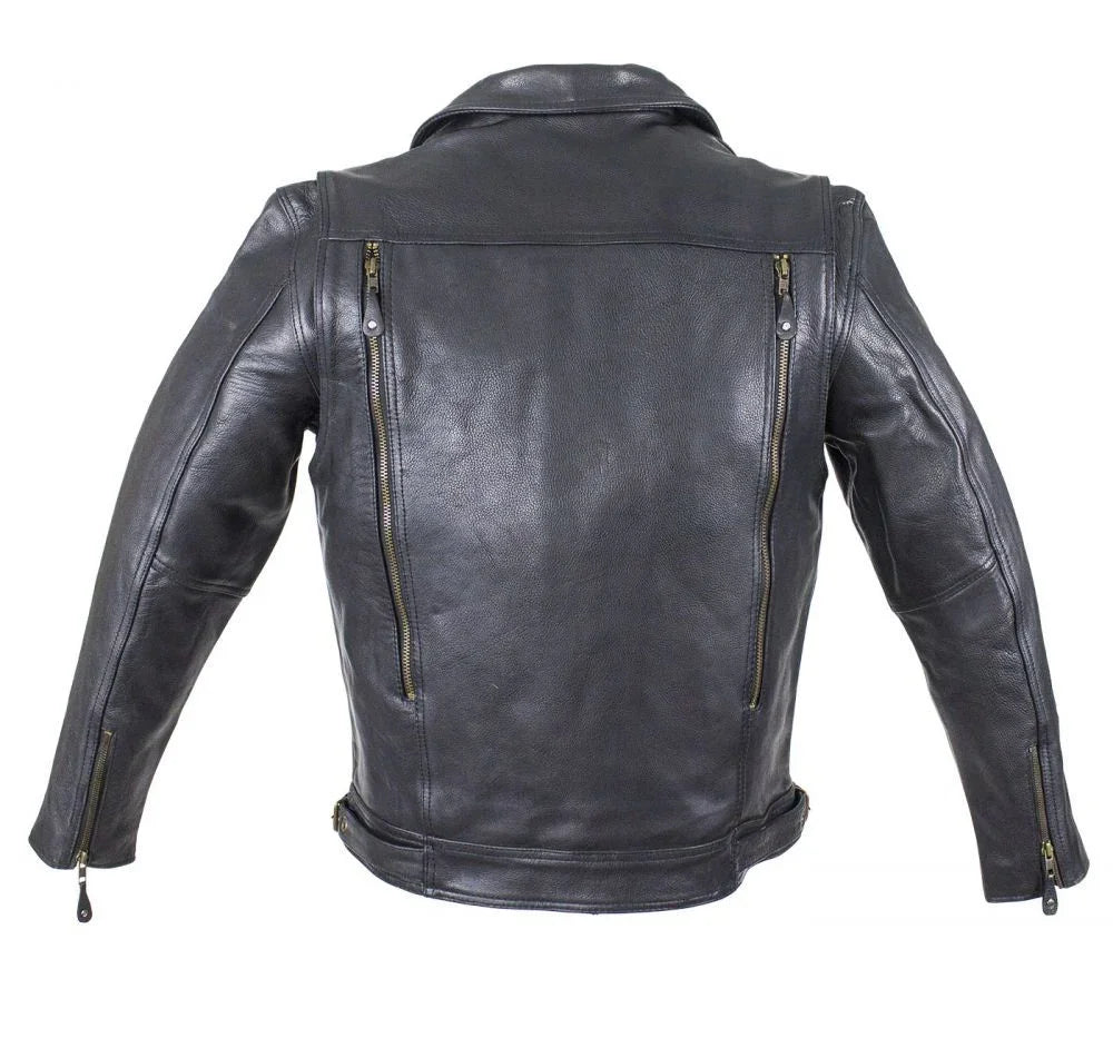 Back of the Men's Racer Leather Jacket