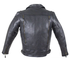 Back of the Men's Racer Leather Jacket