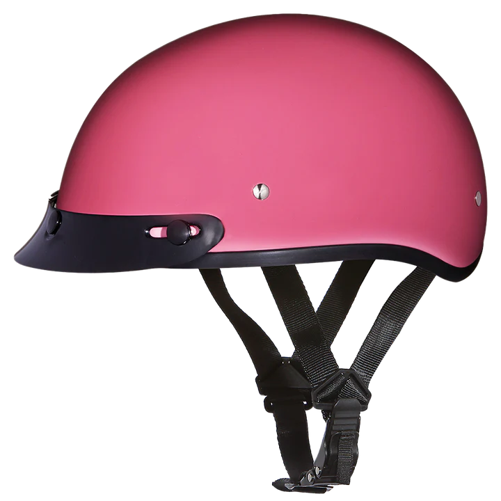 Daytona Skull Cap Half Shell Motorcycle Helmet - Hi-Gloss Pink