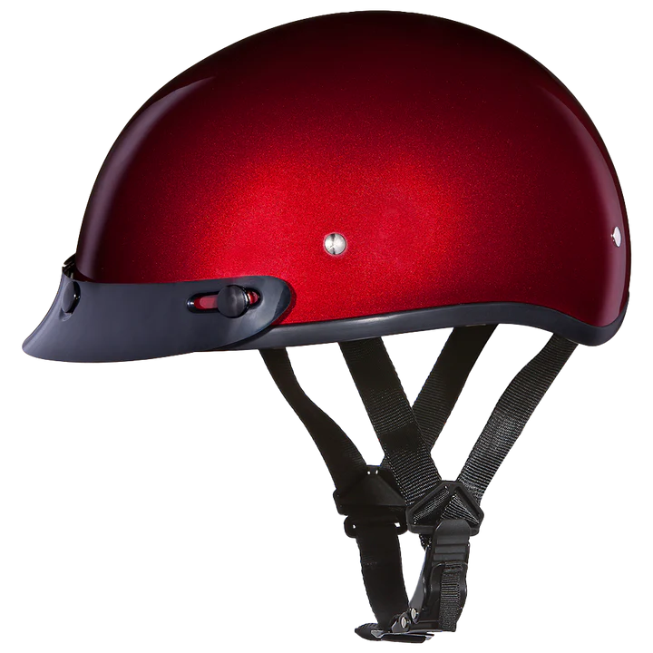 Daytona Skull Cap Half Shell Motorcycle Helmet - Black Cherry
