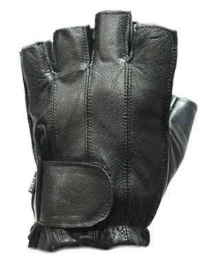 Fingerless Leather Biker Gloves