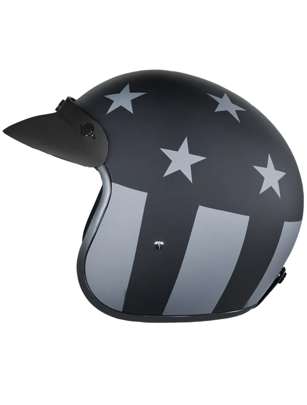 DOT Approved Daytona Cruiser Open Face Motorcycle Helmet - Men, Women & Youth - With Visor & Graphics - W/ Captain America Stealth