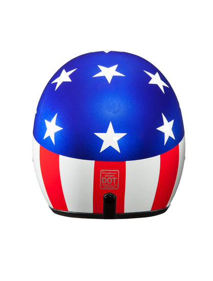 DOT Approved Daytona Cruiser Open Face Motorcycle Helmet - Men, Women & Youth - With Visor & Graphics - W/ Captain America