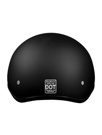 DOT Approved Daytona Skull Cap Half Shell Motorcycle Helmet - Beanie Style for Motorcycles, Cruisers, Scooters, and Mopeds W/O Visor- Dull Black