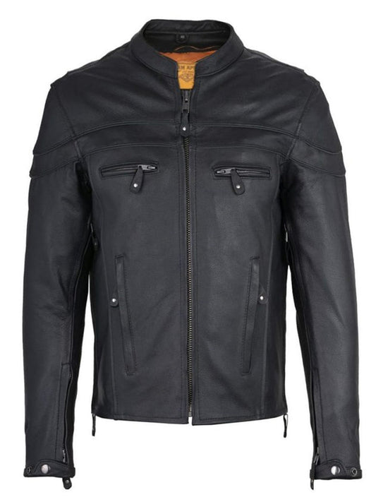 Cowhide Leather Racer Jackets for Men