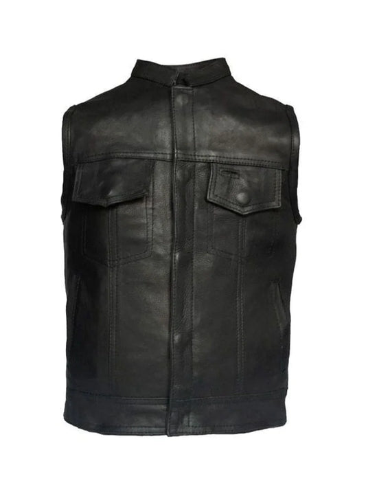 Kids Motorcycle Club Vest Premium Cowhide Leather
