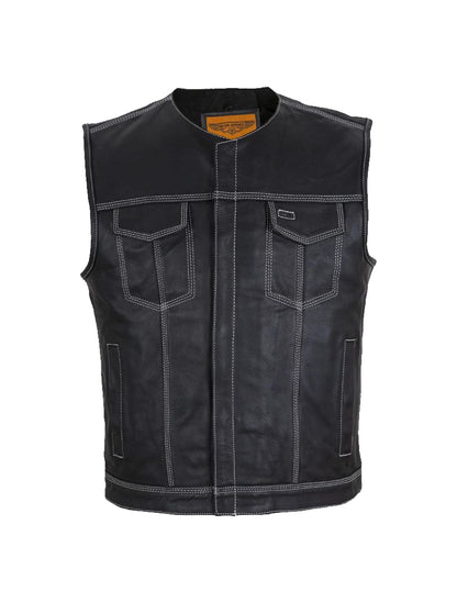 Men's Leather Motorcycle Club Vest