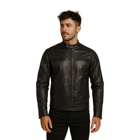 Men’s Leather Motorcycle Jacket Z/O Lining – Premium Cowhide with CE Armor