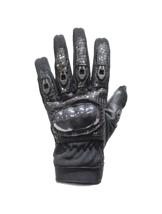 Leather Black Mesh Gloves