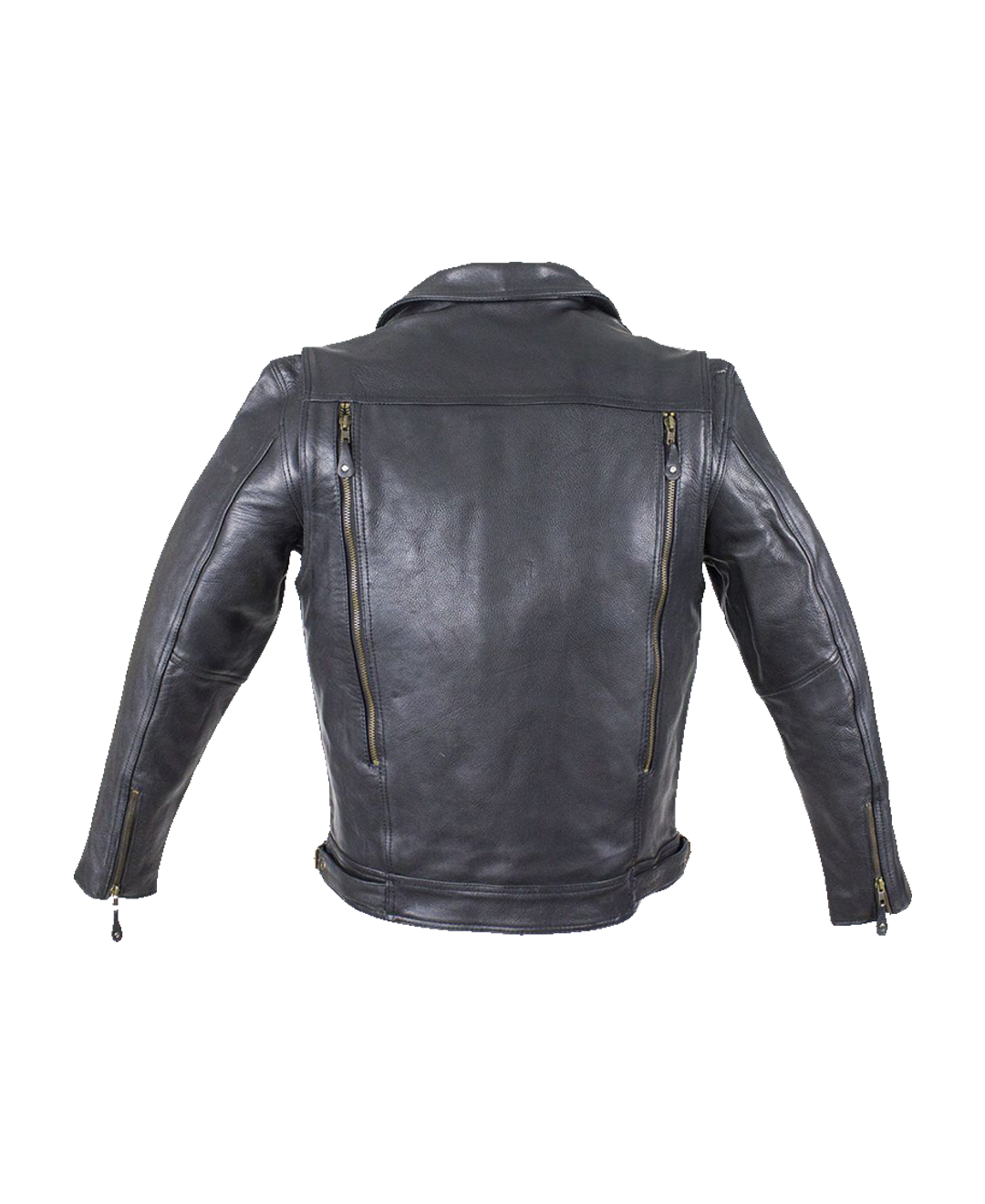 Mens Leather Racing Style Motorcycle Jacket