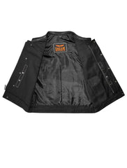 Men's Black Vest with Diamond Padding, Zipper Front