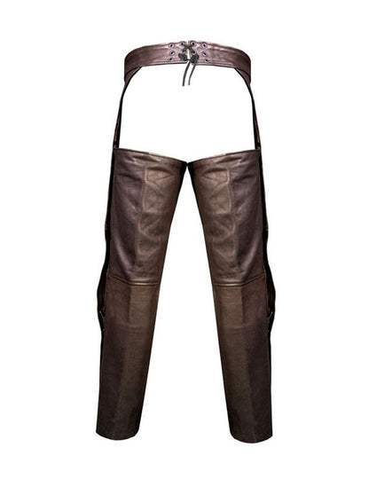 Men's Brown Leather Motorcycle Chaps