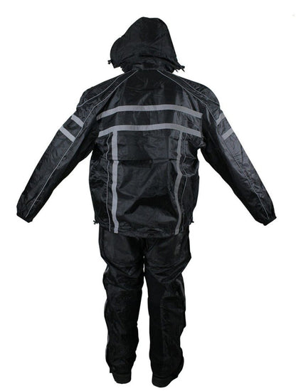 Black Two-Piece Rain Suit  - Best Rain Suit For Bikers