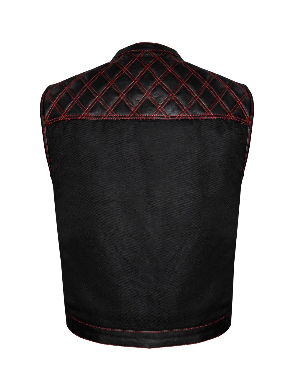 Men's Black Vest with Diamond Padding, Zipper Front