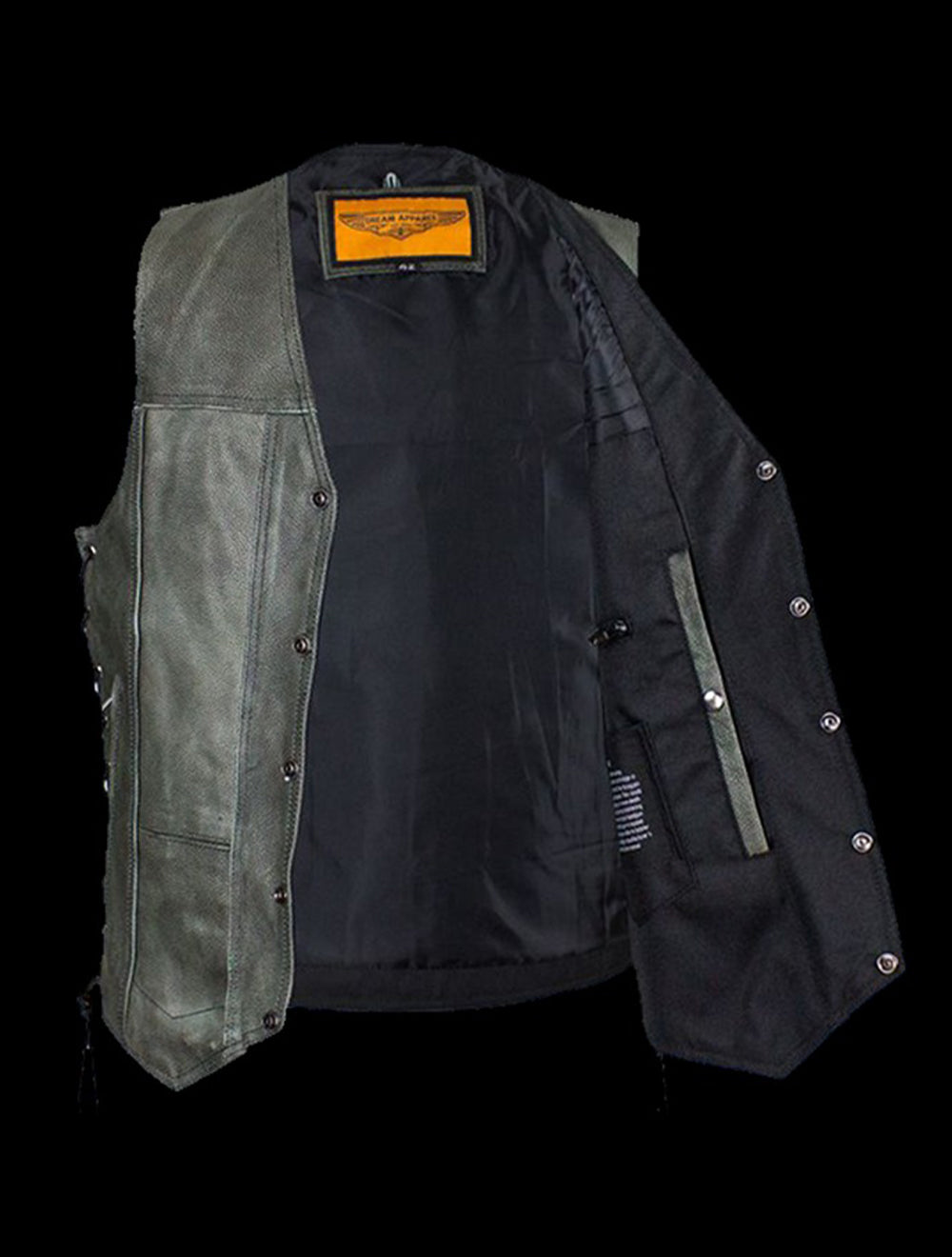 Men's Gray Vest with Concealed Carry Pockets & Side Laces