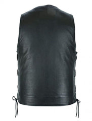 Men's Leather Vests with Concealed Carry and Side Laces
