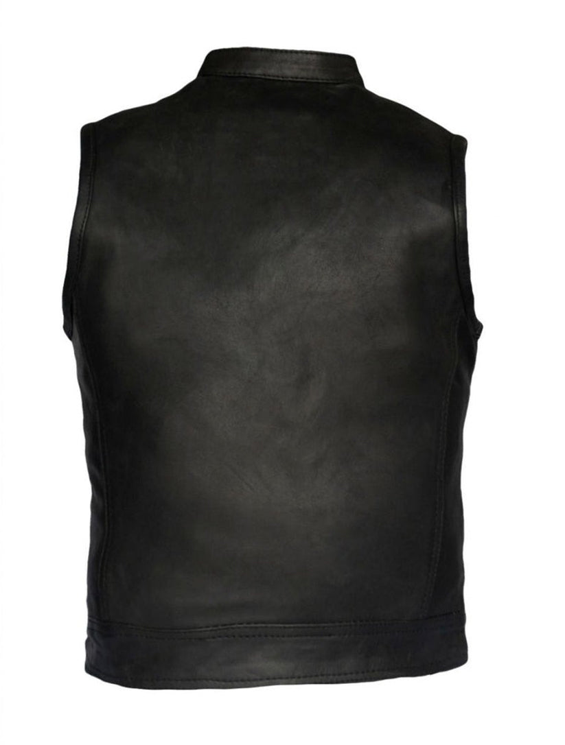 Kids Motorcycle Club Vest Premium Cowhide Leather