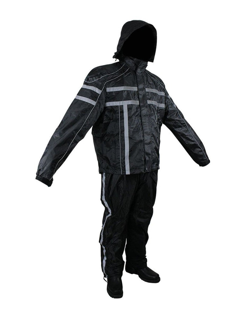 Black Two-Piece Rain Suit  - Best Rain Suit For Bikers