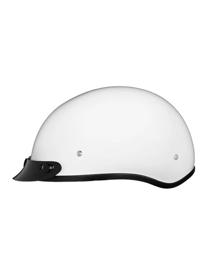 DOT Approved Daytona Skull Cap Half Shell Motorcycle Helmet - Beanie Style for Motorcycles, Cruisers, Scooters, and Mopeds - Pearl White