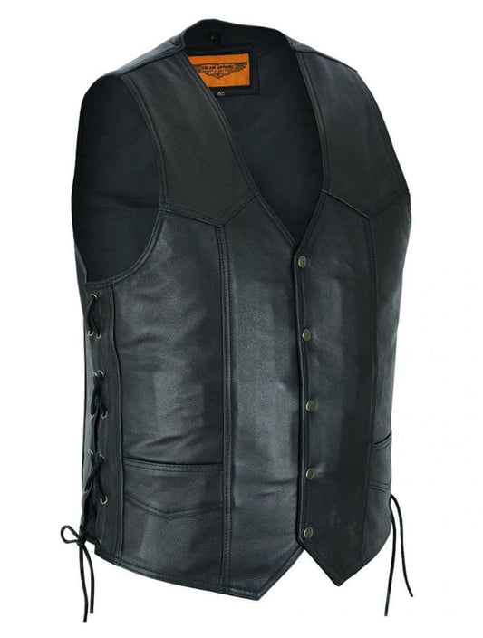 Men's Leather Vests with Concealed Carry and Side Laces
