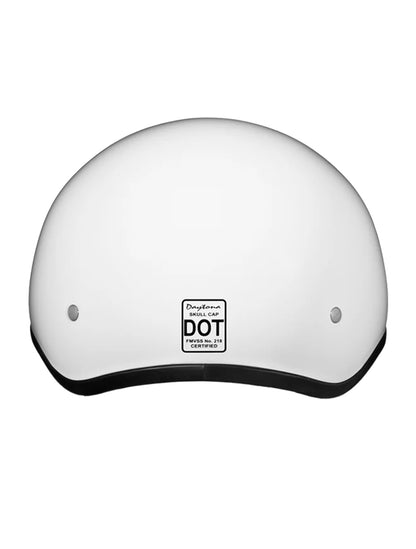 DOT Approved Daytona Skull Cap Half Shell Motorcycle Helmet - Beanie Style for Motorcycles, Cruisers, Scooters, and Mopeds - Pearl White