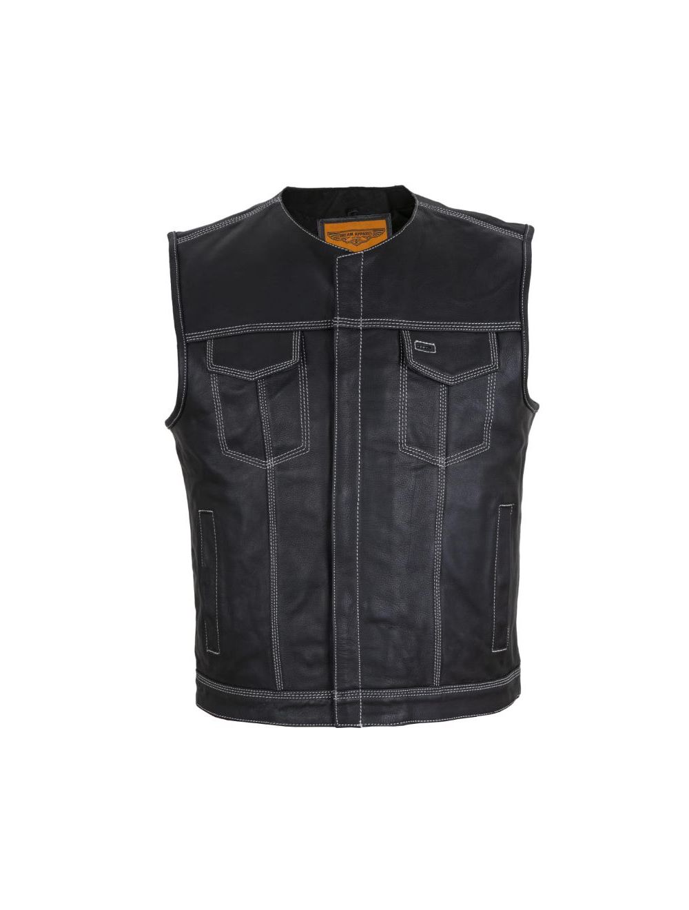 Men's Leather Motorcycle Club Vest