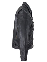 Mens Leather Racing Style Motorcycle Jacket
