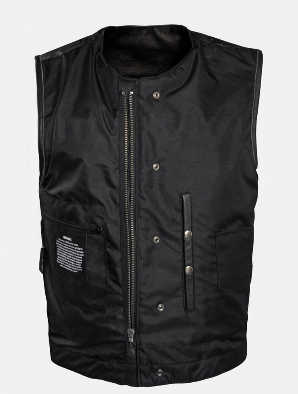 Mens SOA Style Motorcycle Club Vest® Conceal Gun Pockets Heavy Duty Premium Leather