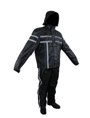 Black Two-Piece Rain Suit  - Best Rain Suit For Bikers