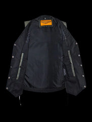 Men's Gray Vest with Concealed Carry Pockets & Side Laces