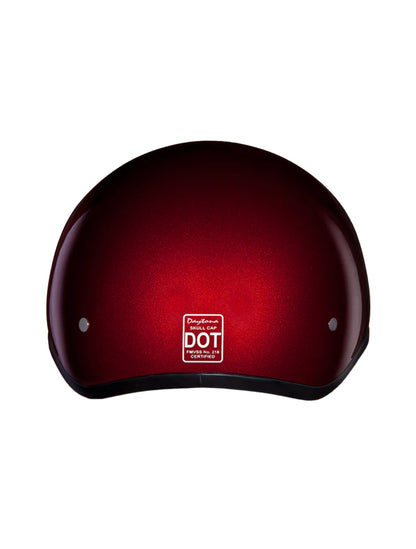 DOT Approved Daytona Skull Cap Half Shell Motorcycle Helmet - Beanie Style for Motorcycles, Cruisers, Scooters, and Mopeds - Black Cherry