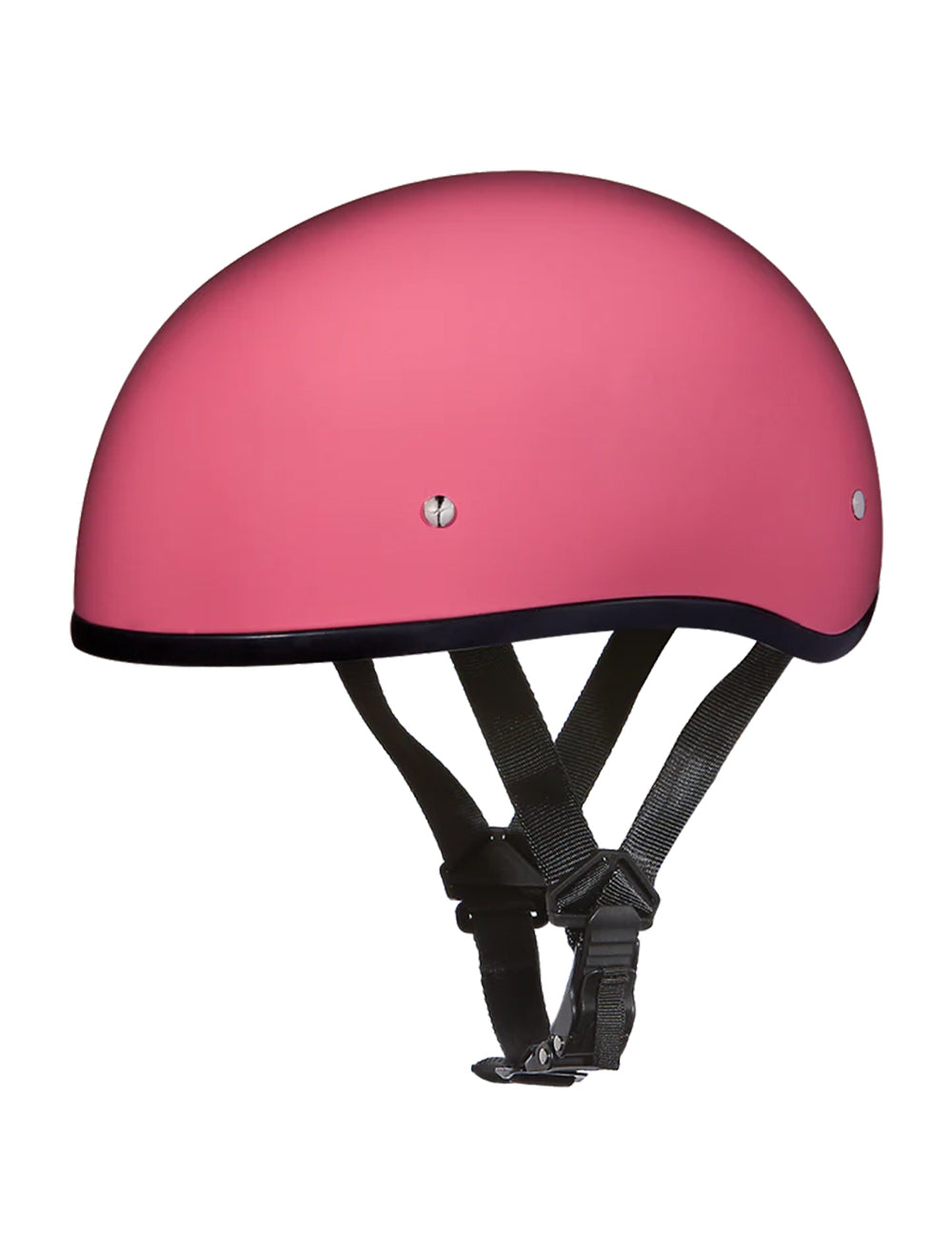 DOT Approved Daytona Skull Cap Half Shell Motorcycle Helmet - Beanie Style for Motorcycles, Cruisers, Scooters, and Mopeds W/O Visor- Hi-Gloss Pink