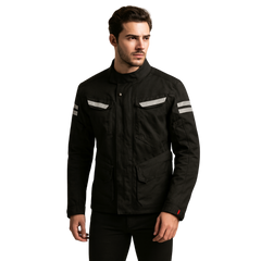 Men's Black Motorcycle Jacket – Armored, Waterproof & Air Vented
