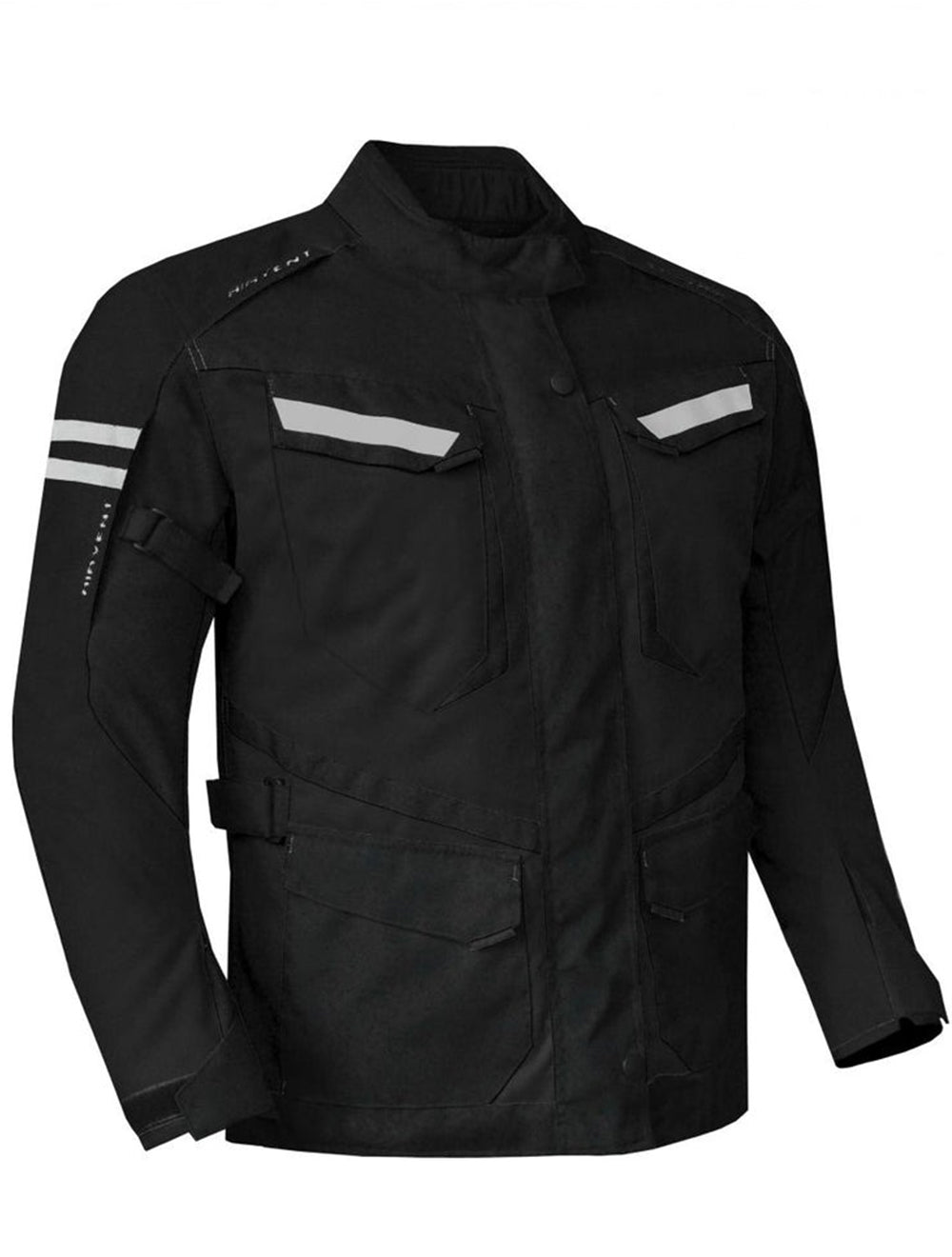 Mens Motorcycle jacket Black, Armored Protective Round Neck & Air Vents