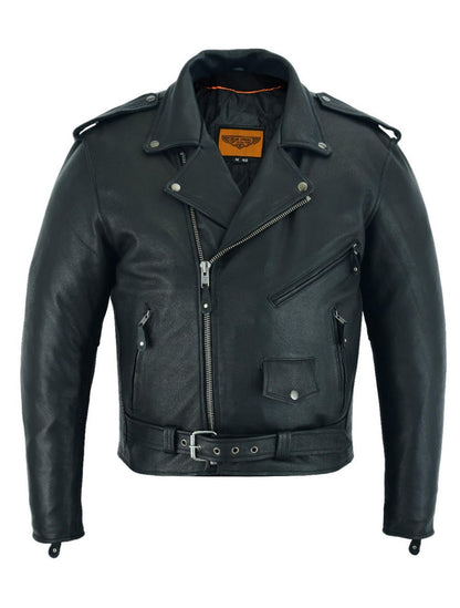 Men's Classic Leather Jacket - Premium Cowhide