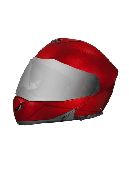 Daytona Glide Modular Motorcycle Helmet - DOT Approved, Bluetooth Ready, Dual Visor, Men/Women/Youth - Black Cherry