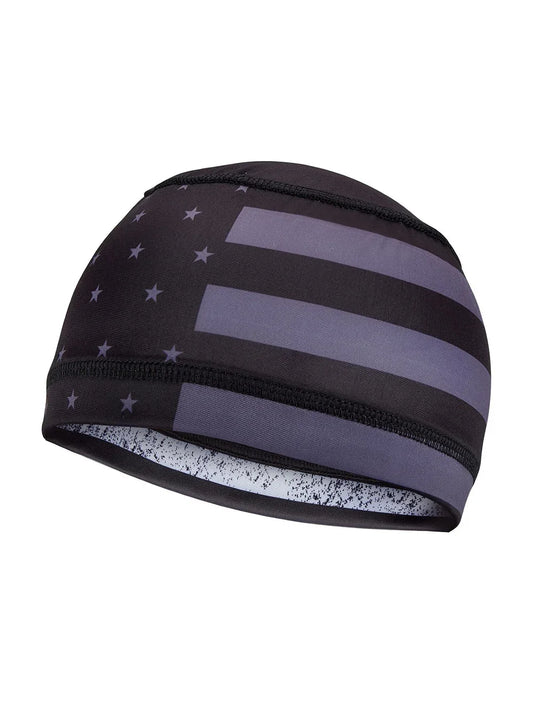 Black and Grey USA Flag Helmet Liner Cap