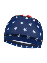 Blue Stars Pattern American Flag Skull Cap for Bikers