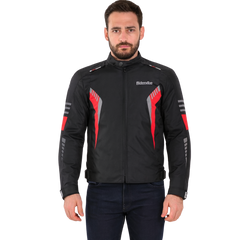 CE Armored Nylon - Red Black Waterproof Biker Jackets for Men